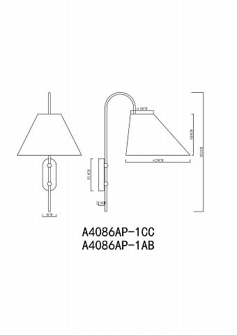 Бра ARTE Lamp A4086AP-1CC