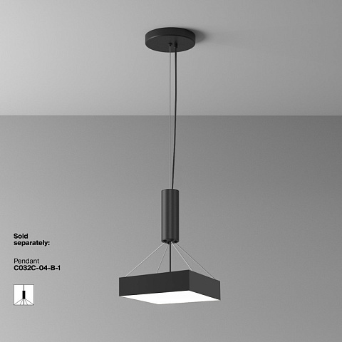 Накладной светильник Maytoni C032CL-36W4K-SQ-B