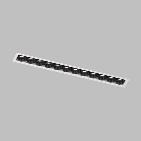 DK2532-WB Встраиваемый светильник SPACE со светодиодом под шпатлевку L240mm 220V 20W 38° 4000К IP20 белый/черный алюминий