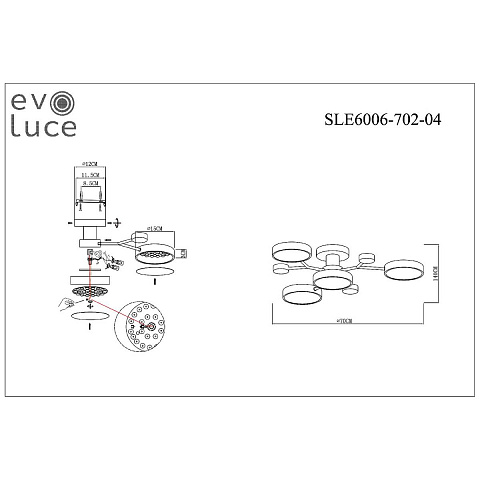 Потолочная светодиодная люстра Evoluce FAEMA SLE6006-702-04