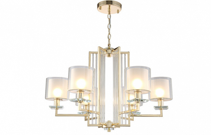 Подвесная люстра Crystal Lux NICOLAS SP-PL6 GOLD/WHITE