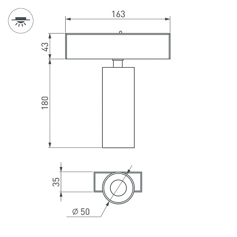 Трековый светодиодный светильник Arlight Mag-Spot-45-R65-18W Warm3000 046595