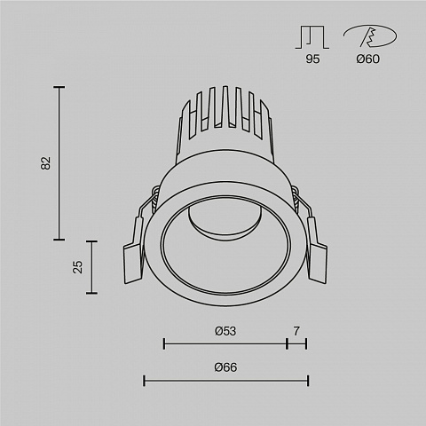Встраиваемый светильник Maytoni DL123-10W-4K-B