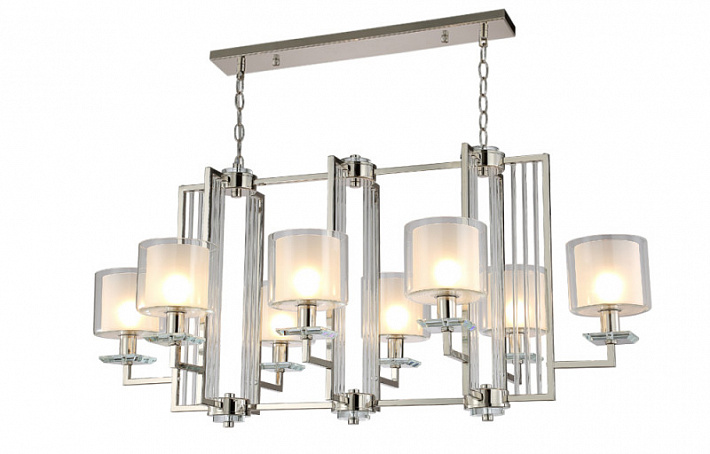 Подвесная люстра Crystal Lux NICOLAS SP8 L1000 NICKEL/WHITE