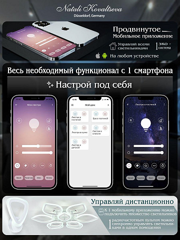 Подвесной светодиодный светильник Natali Kovaltseva Smart Нимбы Led Lamps 81265
