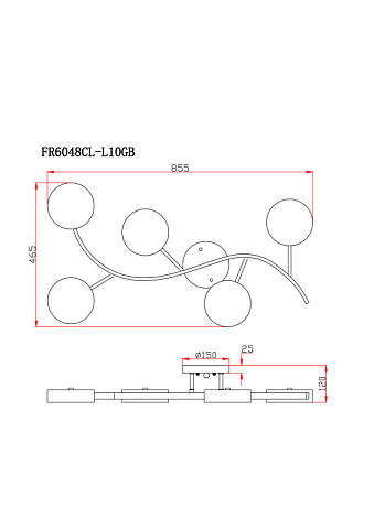 Накладная люстра Freya FR6048CL-L10GB