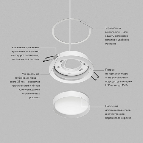 Встраиваемый светильник Denkirs DK-DH2000-WH
