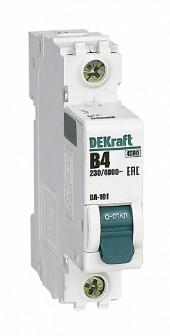 Dekraft ВА-101 Автоматический выключатель 1Р 4А (B) 4,5кА