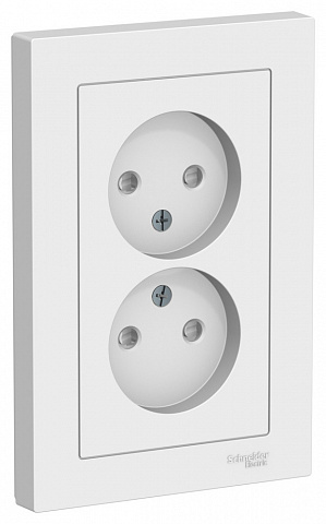 Systeme Electric AtlasDesign Лотос Розетка двойная б/з со шторками,16А, в сборе