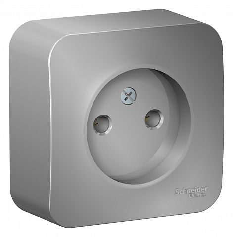 Systeme Electric Blanca наруж Алюминий Розетка б/з без шторок, 16А, 250В