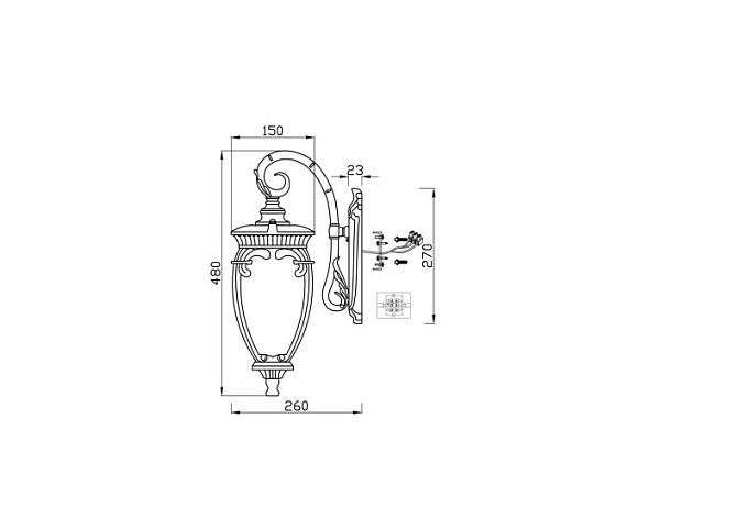 Светильник настенный Maytoni O414WL-01BZ