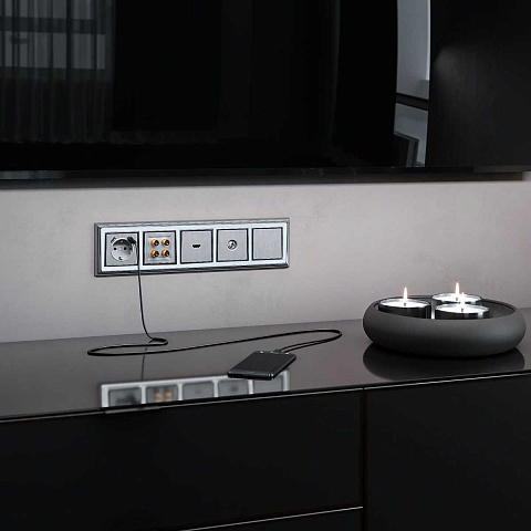 ТВ-розетка оконечная Werkel cеребряный рифленый W1183009 4690389159909