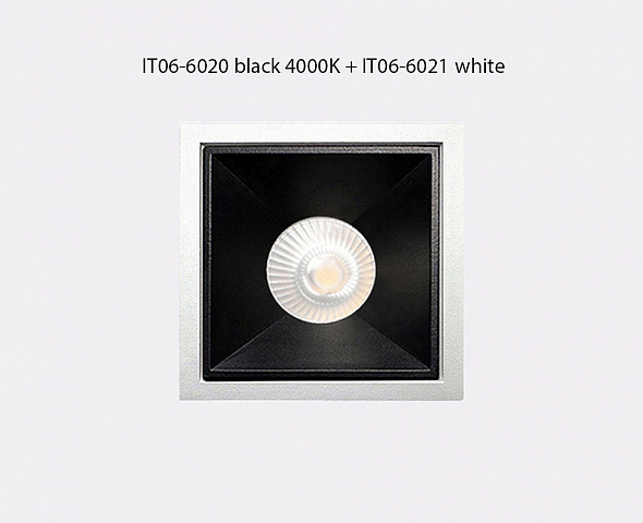 Встраиваемый светодиодный светильник Italline IT06-6020 black 4000K