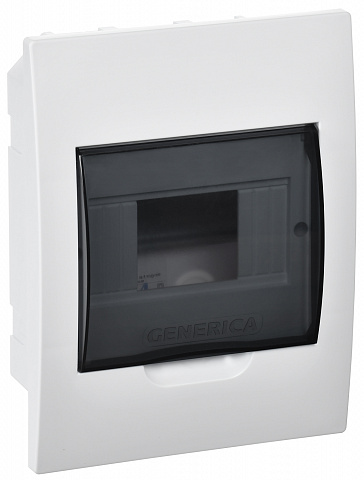 IEK GENERICA Корпус пластиковый ЩРВ-П-6 черн. прозр. дверь IP41