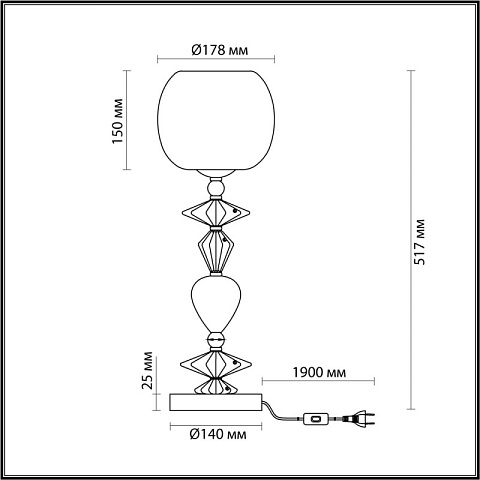 Настольная лампа Odeon Light 4855/1T