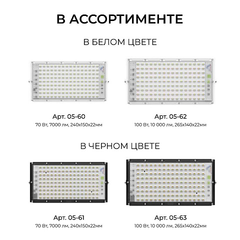 Прожектор светодиодный Apeyron 100W 6500K 05-63