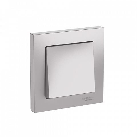 Systeme Electric AtlasDesign Алюминий Выключатель 1-клавишный, сх.1, 10АХ, в сборе, быстрозажим. клем.