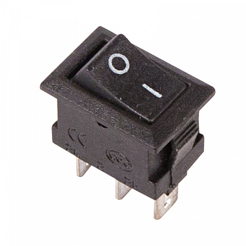Выключатель клавишный 250V 3А (3с) ON-ON черный Micro Rexant