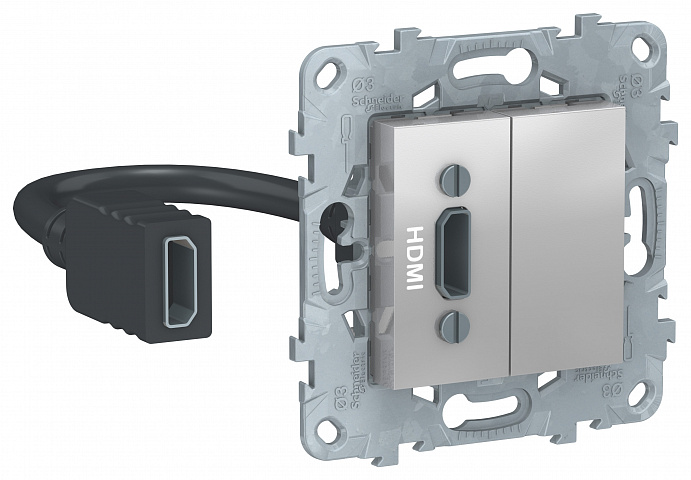 Schneider Electric Unica New Алюминий Розетка HDMI