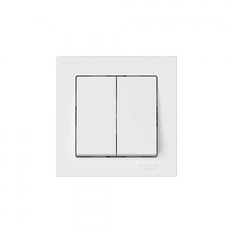 Systeme Electric AtlasDesign Белый Выключатель 2-клавишный, сх.5, 10АХ, в сборе, быстрозажим. клем.