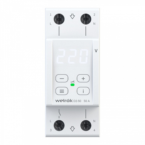 Welrok D2-50 реле напряжения 50 А (max 60 A) 11 000 ВА