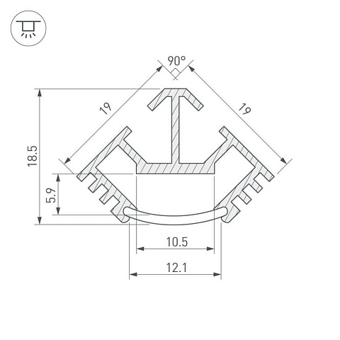 Профиль Arlight T45-2000 (CT) 016938
