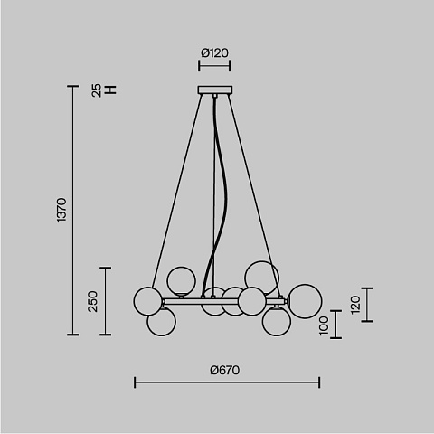 Подвесная люстра Maytoni MOD545PL-11G