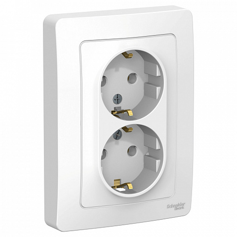 Systeme Electric Blanca внутр Бел Розетка 2-ая с/з без шторок, 16А, 250В