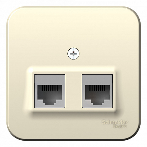 Systeme Electric Blanca наруж Молочная Розетка 2-ая компьютерная RJ45, кат.5E, изолир. пластина