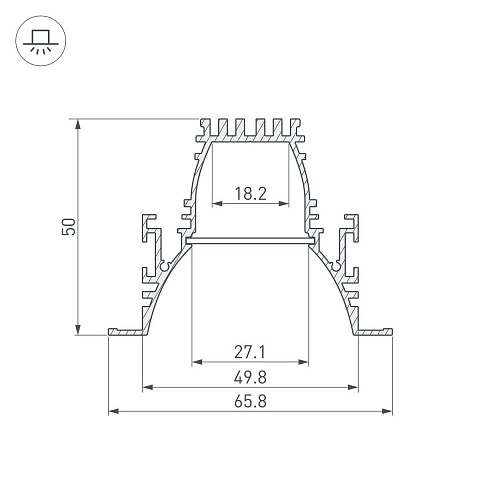 Профиль Arlight ARH-Line-6650-F-Comfort-2000 Anod 036351