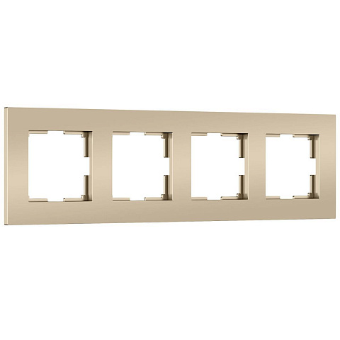 Рамка на 4 поста Slab шампань софт W0042911 a071627