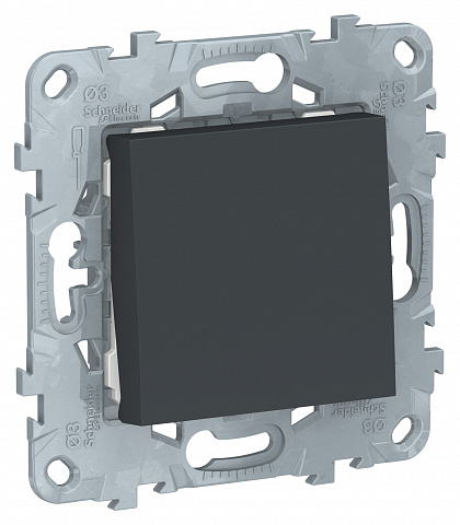 Schneider Electric Unica New Антрацит Выключатель 1-клавишный, кнопочный, сх. 1, 10 A