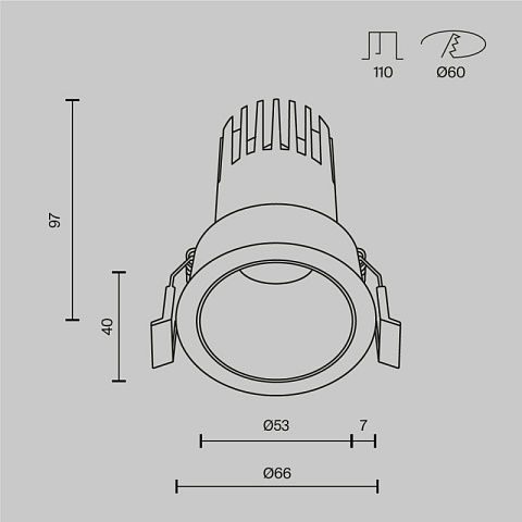 Встраиваемый светильник Maytoni DL116-10W-4K-W