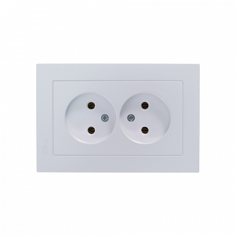 Systeme Electric AtlasDesign Жемчуг Розетка б/з двойная, 16А, в сборе