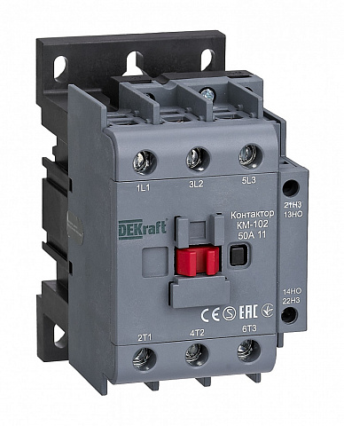Dekraft Контактор 50А 230В АС3 АС4 1НО+1НЗ КМ-102