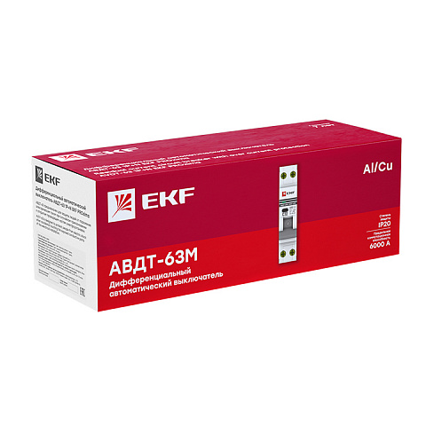EKF PROxima АВДТ-63 Диф. Автомат (C)   16А/30мА тип АС 6кА , электронный