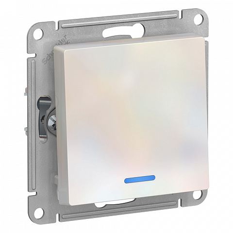 Systeme Electric AtlasDesign Жемчуг Выключатель 1-клавишный с подсветкой, сх.1а, 10АХ, механизм
