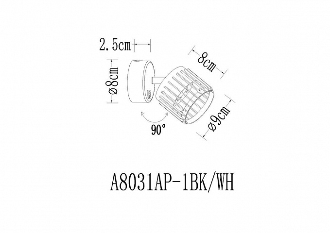 Спот ARTE Lamp A8031AP-1WH