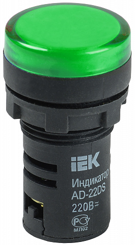 IEK Лампа AD22DS(LED)матрица d22мм зеленый 24В AC/DC