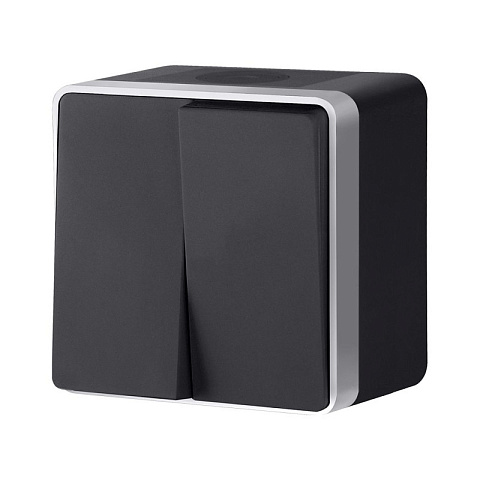Выключатель Werkel W5020234 черный с серебром