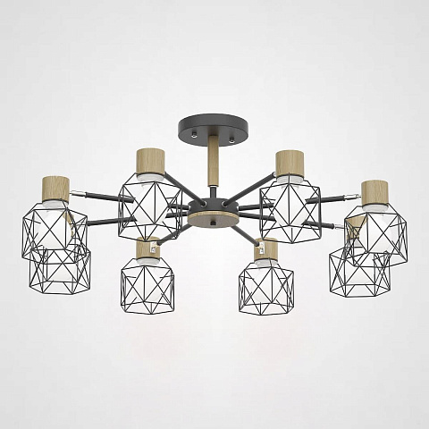 Потолочная люстра Imperium Loft Corf B3 Black 8 Lamps 189477-26