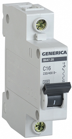 IEK GENERICA Авт. выкл. ВА47-29 1Р 50А 4,5кА х-ка С