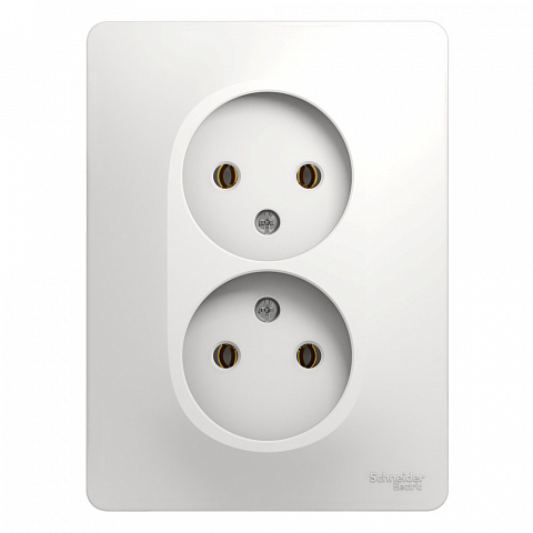 Systeme Electric Glossa Бел Розетка 2-я б/з (в сборе с рамкой)