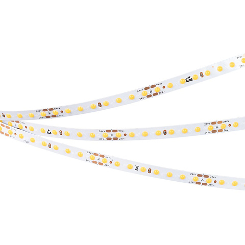 Светодиодная лента Arlight 9,6W/m 128LED/m COB теплый белый 5M COB-X128-8mm 24V Warm3000 036838
