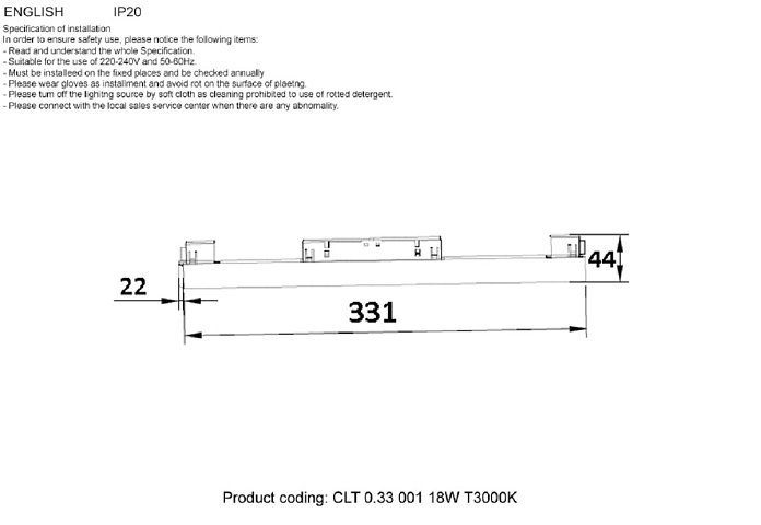 Светильник на шине Crystal Lux CLT 0.33 001 18W WH T4000K