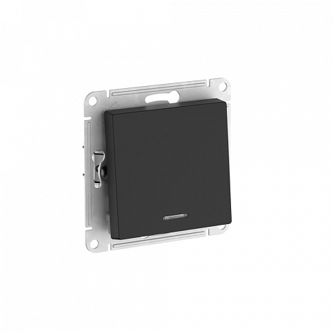 Systeme Electric AtlasDesign Карбон Выключатель 1-клавишный с подсвет.,сх.1а, 10АХ, мех., быстрозажим. клем.
