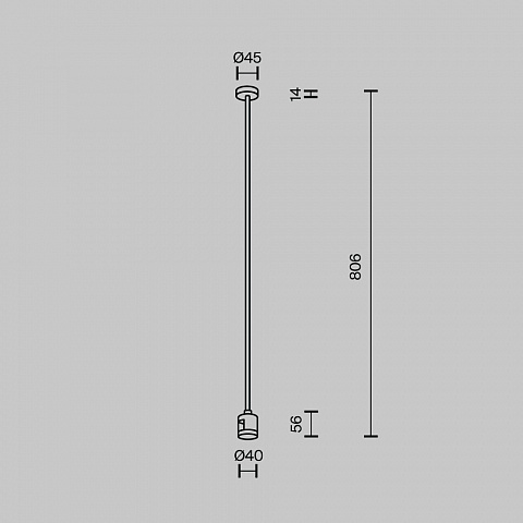 Крепление потолочное Long 760мм Maytoni Technical TRA159C-IPCL1-PT