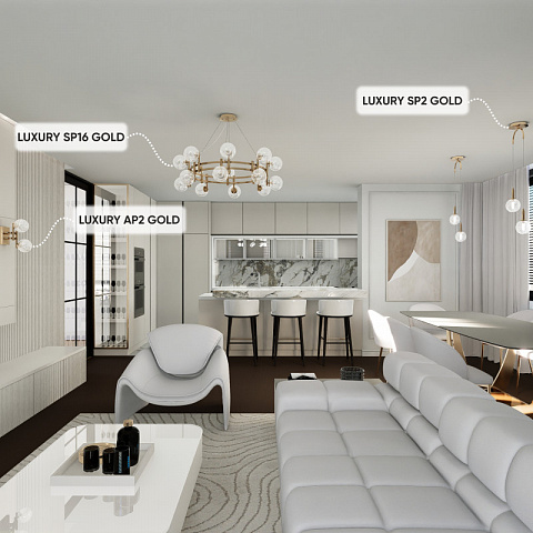 Подвесная люстра Crystal Lux LUXURY SP16 GOLD