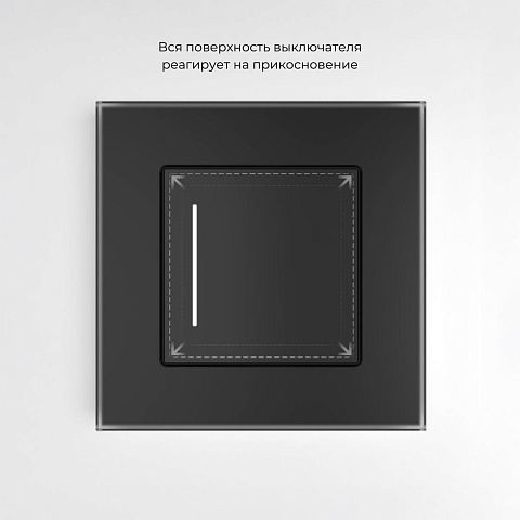 Сенсорный выключатель одноклавишный Werkel (Умный дом) с подсветкой черный W4513008 a064141