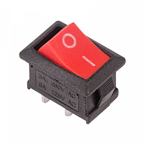 Выключатель клавишный 250V 6А (2с) ON-OFF красный Mini (RWB-201, SC-768) Rexant
